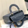 ABCDior Calf Patent Leather Rattan Lattice Tote Size 20 x 16.5 x 8cm - Image 4